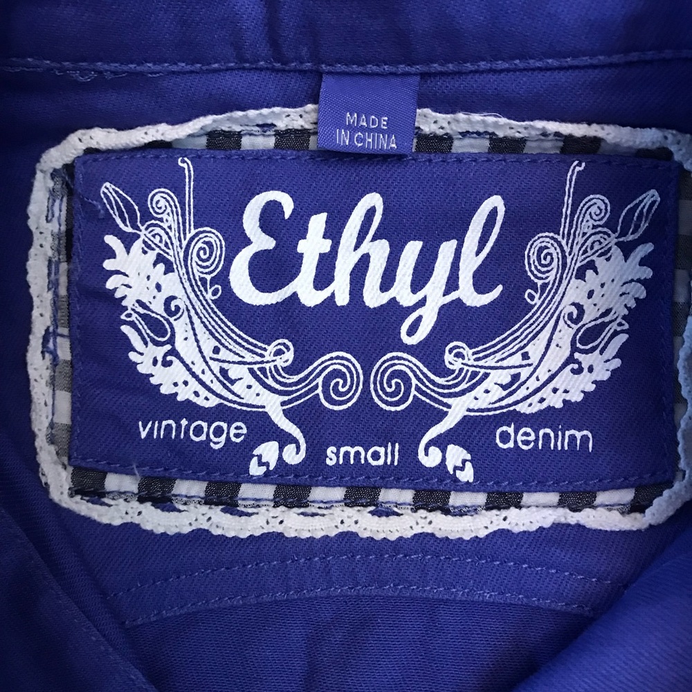 Ethyl Denim Blue Jean Jacket Womens Small Bedazzled Bling Rhinestones Cowgirl - Picture 4 of 11